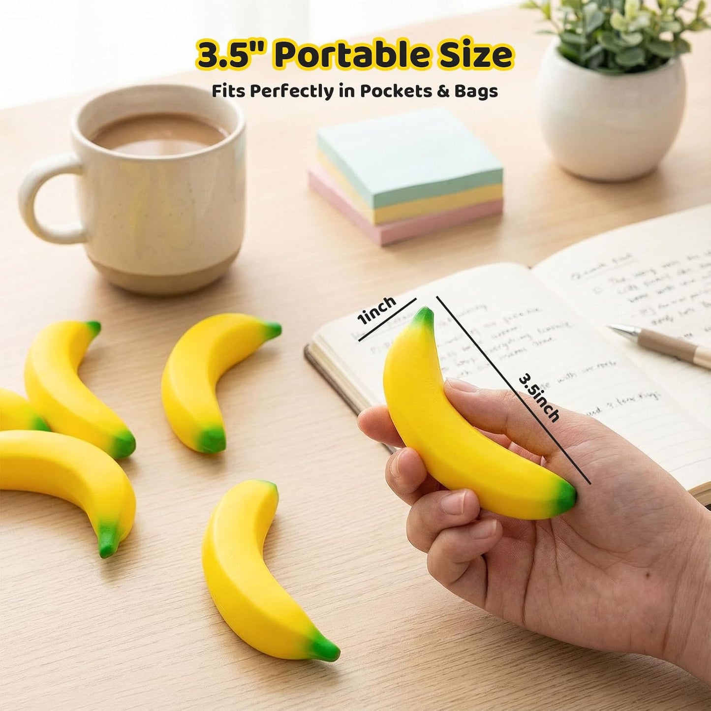 30PCS Banana Stress Toys, Squishy Squeeze Toys, Mini, Soft | Banana Stress Relief Fidget for Classroom Prizes Treasure Box, Goodie Bag Stuffers, Birthday Party Favors