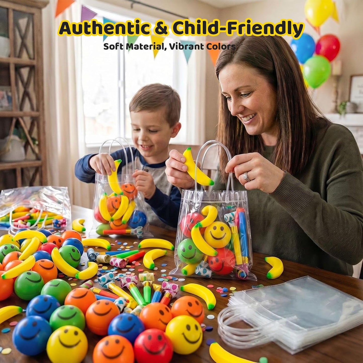 30PCS Banana Stress Toys, Squishy Squeeze Toys, Mini, Soft | Banana Stress Relief Fidget for Classroom Prizes Treasure Box, Goodie Bag Stuffers, Birthday Party Favors