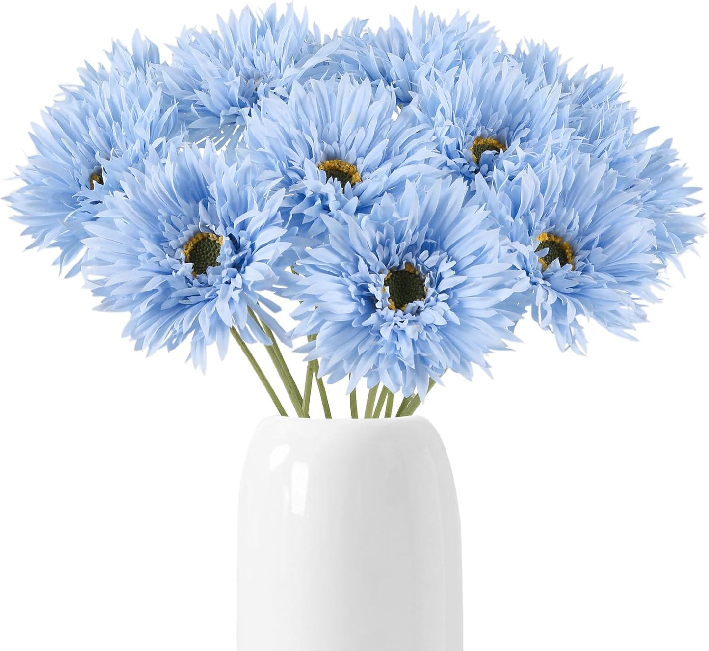 12pcs Yellow Gerbera Daisy Artificial Flowers Realistic Faux Daisies Fake Daisy Flowers for Vase Table Centerpiece Home Wedding Party Garden Decoration(Yellow)