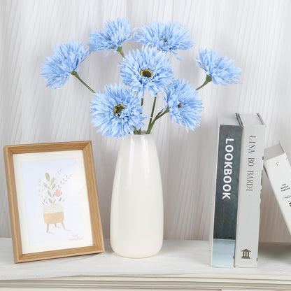 12pcs Yellow Gerbera Daisy Artificial Flowers Realistic Faux Daisies Fake Daisy Flowers for Vase Table Centerpiece Home Wedding Party Garden Decoration(Yellow)
