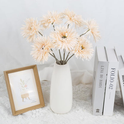 12pcs Yellow Gerbera Daisy Artificial Flowers Realistic Faux Daisies Fake Daisy Flowers for Vase Table Centerpiece Home Wedding Party Garden Decoration(Yellow)