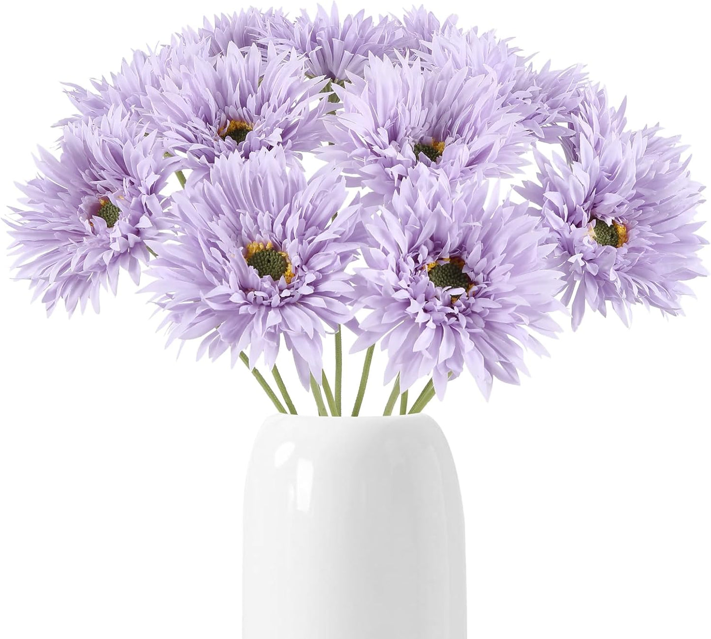 12pcs Yellow Gerbera Daisy Artificial Flowers Realistic Faux Daisies Fake Daisy Flowers for Vase Table Centerpiece Home Wedding Party Garden Decoration(Yellow)
