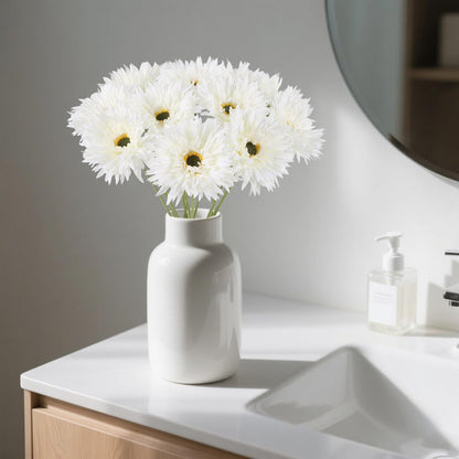 12pcs Yellow Gerbera Daisy Artificial Flowers Realistic Faux Daisies Fake Daisy Flowers for Vase Table Centerpiece Home Wedding Party Garden Decoration(Yellow)