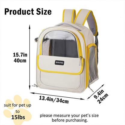 Portable Bag Double oulder Large Space Pet Bapa ，Compatible for Outdoor Travel Breathable Side Opening Supplies(Yellow)