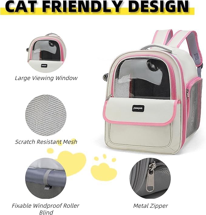 Portable Bag Double oulder Large Space Pet Bapa ，Compatible for Outdoor Travel Breathable Side Opening Supplies(Yellow)