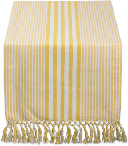 Multi Strip Kitchen Tabletop Collection, Table Runner, 14x72, Deep Yellow