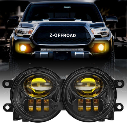 Yellow LED Fog Lights Assembly with Clear Lens for 2016-2022 Tacoma 2009-2013 Camry Corolla 2014-2022 4Runner 2014-2019 Tundra Amber Golden Yellow Bumper Driving Lamps Replacement