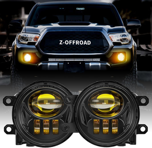 Yellow LED Fog Lights Assembly with Clear Lens for 2016-2022 Tacoma 2009-2013 Camry Corolla 2014-2022 4Runner 2014-2019 Tundra Amber Golden Yellow Bumper Driving Lamps Replacement