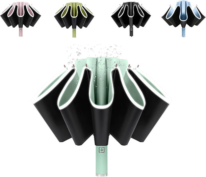 Inverted UV Umbrella for Rain and Sun Medium Size UPF 50+ Rverse Compact Umbrella Auto Open Close
