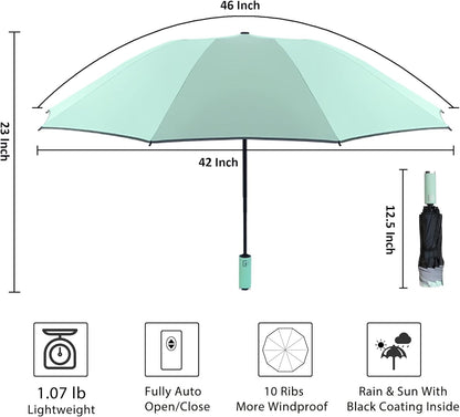 Inverted UV Umbrella for Rain and Sun Medium Size UPF 50+ Rverse Compact Umbrella Auto Open Close