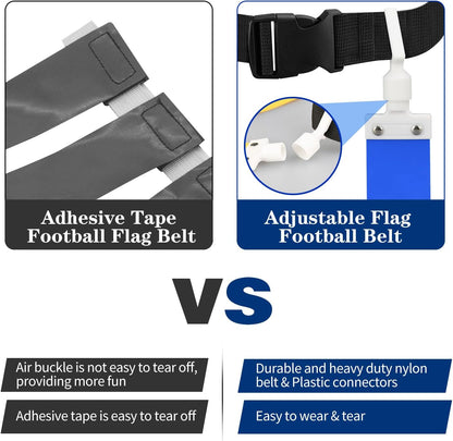 Adjustable Flag Football Belt Set, with Belt and Flags, for Youths, Adults