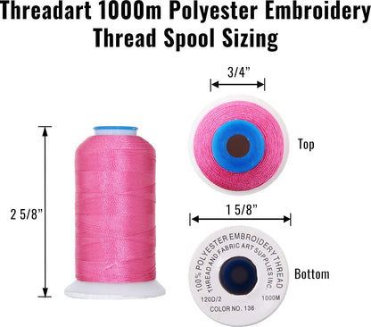 Polyester Machine Embroidery Thread, 1000M 40wt, Pale Yellow 151 | 40wt trilobal polyester embroidery thread with bright sheen. Works with home and commercial embroidery and sewing machines.
