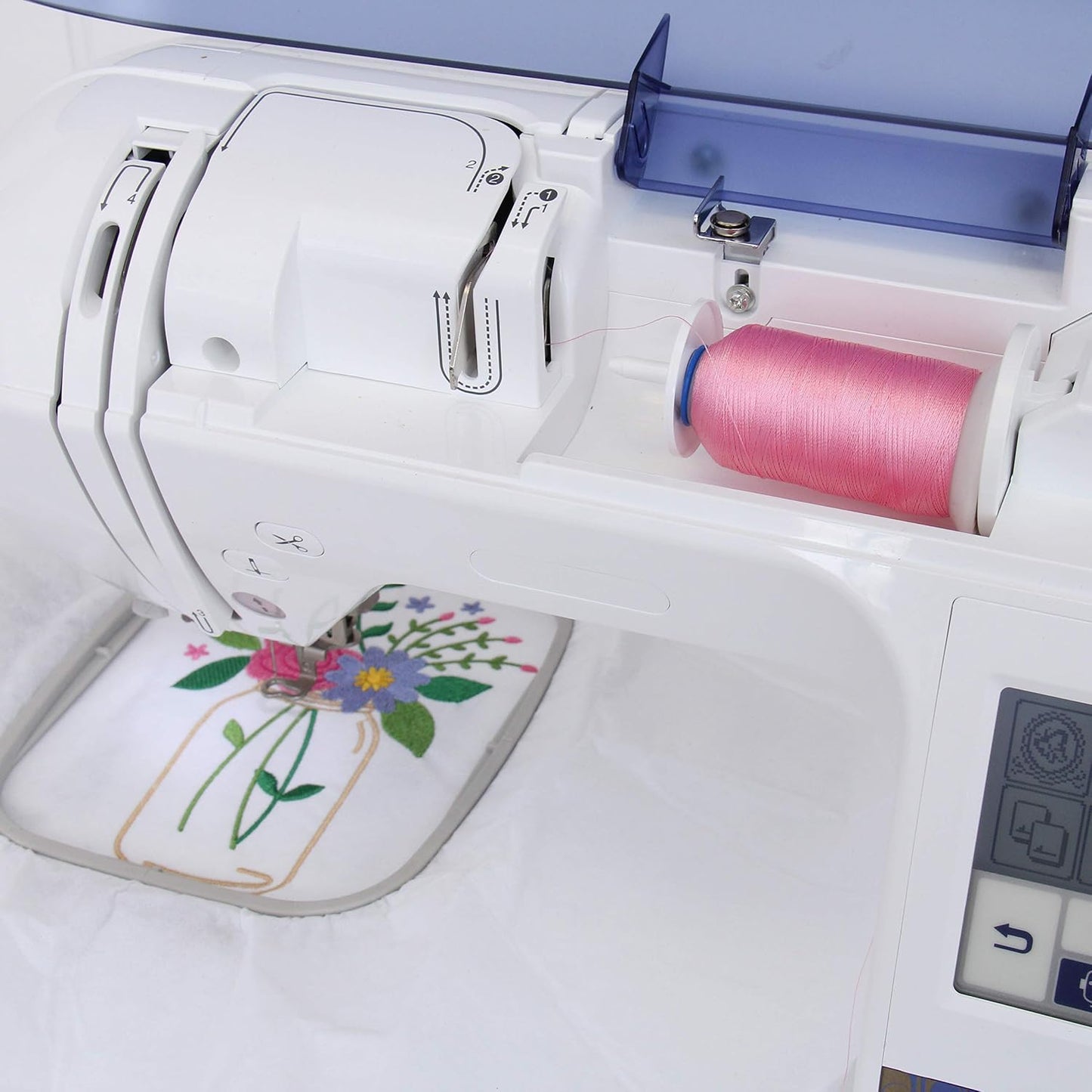 Polyester Machine Embroidery Thread, 1000M 40wt, Pale Yellow 151 | 40wt trilobal polyester embroidery thread with bright sheen. Works with home and commercial embroidery and sewing machines.
