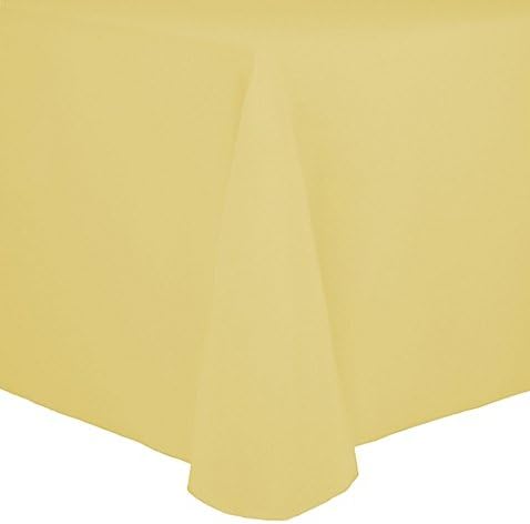 Tablecloth Polyester Rectangular Seamless (One Piece) 90x108 Inch (Light Yellow)