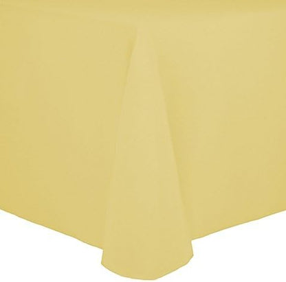 Tablecloth Polyester Rectangular Seamless (One Piece) 90x108 Inch (Light Yellow)