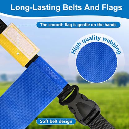 Adjustable Flag Football Belts for Youth/Adults, Set of 4/10 Tear-Resistant Belts for Football Training/Games/Outdoor