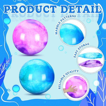 2 Pcs 18 Inch Marbleized Bouncy Balls Large Inflatable Rubber Sensory Ball for Playground Outdoor Water(Green and Yellow)