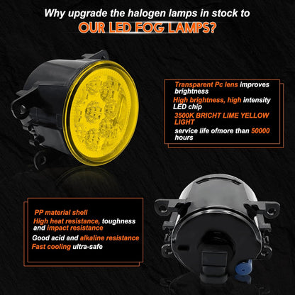 Fog Lights 3.5 inch OEM 19606300 For SUBARU FORESTER 2014-2023 Front Bumper Fog Light Lamps Left Right Driver&Passenger Assemblies Fog Light Beam,3500K Golden Yellow Beam,Super Bright. 2-Pack.