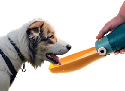 Dog Water Bottle, Dog Water Bottle Portable Blue Yellow ABS PET 16.23oz 3.15×7.87in Outdoor Walking Pet Hydration Dispenser