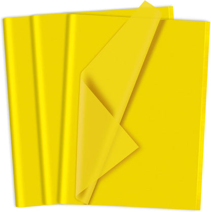 120 Sheets Yellow Tissue Paper Halloween Art Gift Wrapping Tissue Paper Bulk for Crafts DIY Birthday Decor Autumn/Thanksgiving Holiday Party (20 x 13.8 inches)