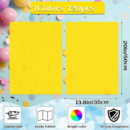 120 Sheets Yellow Tissue Paper Halloween Art Gift Wrapping Tissue Paper Bulk for Crafts DIY Birthday Decor Autumn/Thanksgiving Holiday Party (20 x 13.8 inches)