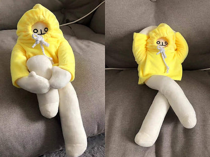 Plush Banana Man Toy,25.6inch Weird Banana Man Doll with Magnet,Funny Poseable Decompression Toy Stuffed Animals Doll Gifts for Boys Girls Birthday Party Christmas(Yellow)