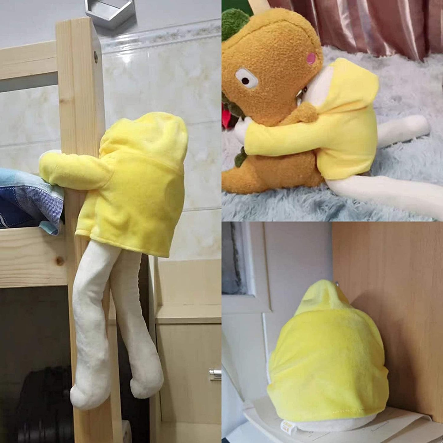 Plush Banana Man Toy,25.6inch Weird Banana Man Doll with Magnet,Funny Poseable Decompression Toy Stuffed Animals Doll Gifts for Boys Girls Birthday Party Christmas(Yellow)