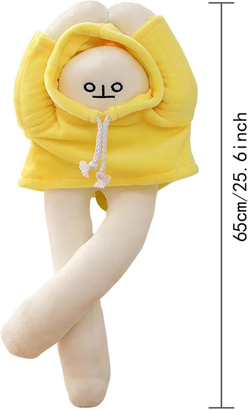 Plush Banana Man Toy,25.6inch Weird Banana Man Doll with Magnet,Funny Poseable Decompression Toy Stuffed Animals Doll Gifts for Boys Girls Birthday Party Christmas(Yellow)