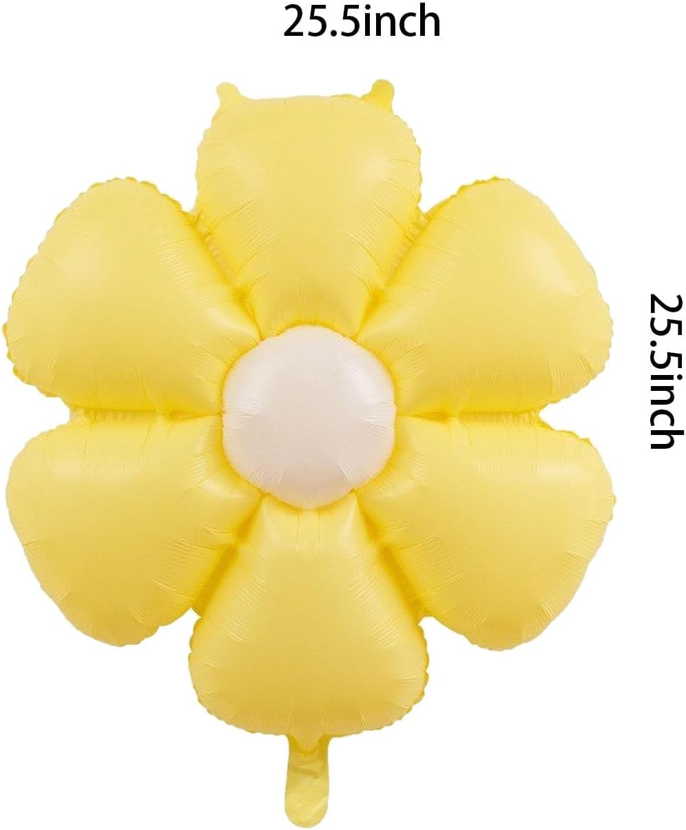 Flowers Birthday Party Balloons Daisies Happy Birthday Party Decorations (Yellow)