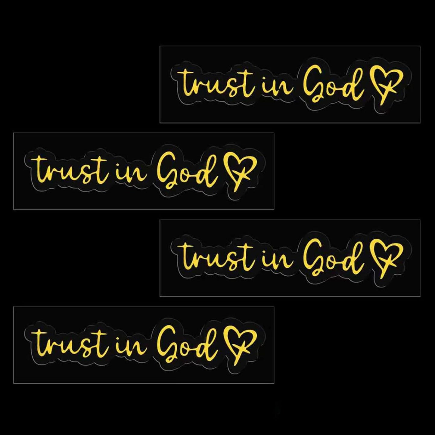 Automotive Universal 4 PCS Trust in God Decals Waterproof Heat Resistant Durable for Car Truck Automotive Accessories Paste at Will, Yellow