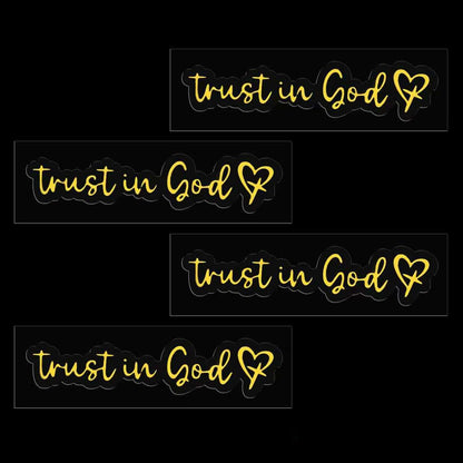 Automotive Universal 4 PCS Trust in God Decals Waterproof Heat Resistant Durable for Car Truck Automotive Accessories Paste at Will, Yellow