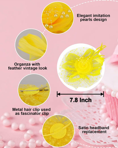 Fascinators for Women, Tea Party Hats for Women Women's Fascinator HeadbandHair Clip for Wedding Cocktail