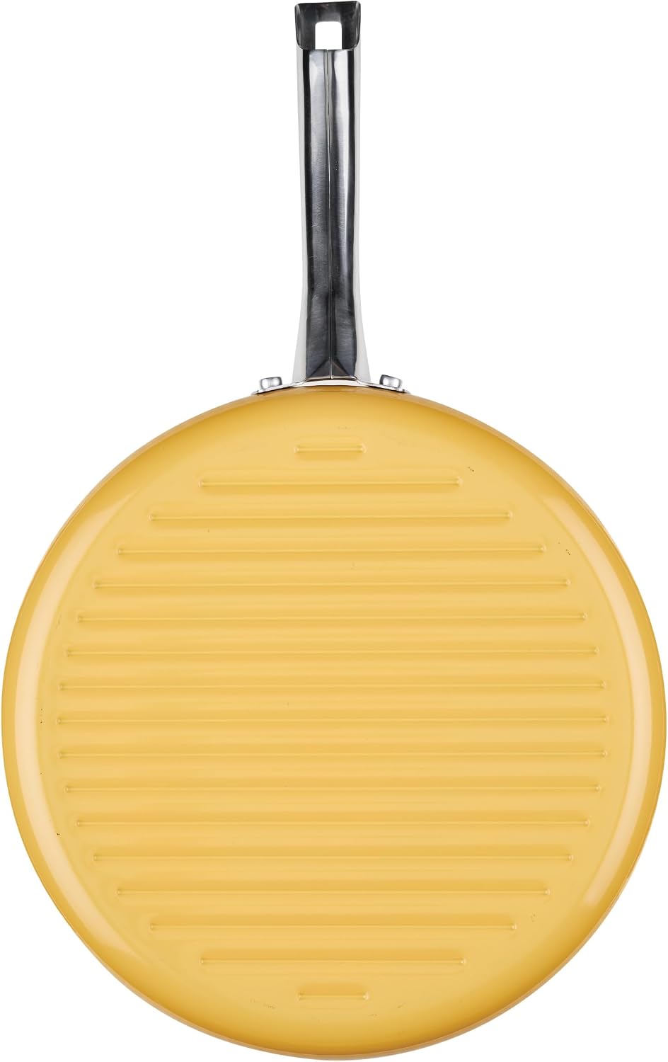 Style Nonstick Cookware Deep Round Grill Pan/Griddle, Dishwasher Safe, 11.25 Inch - Yellow
