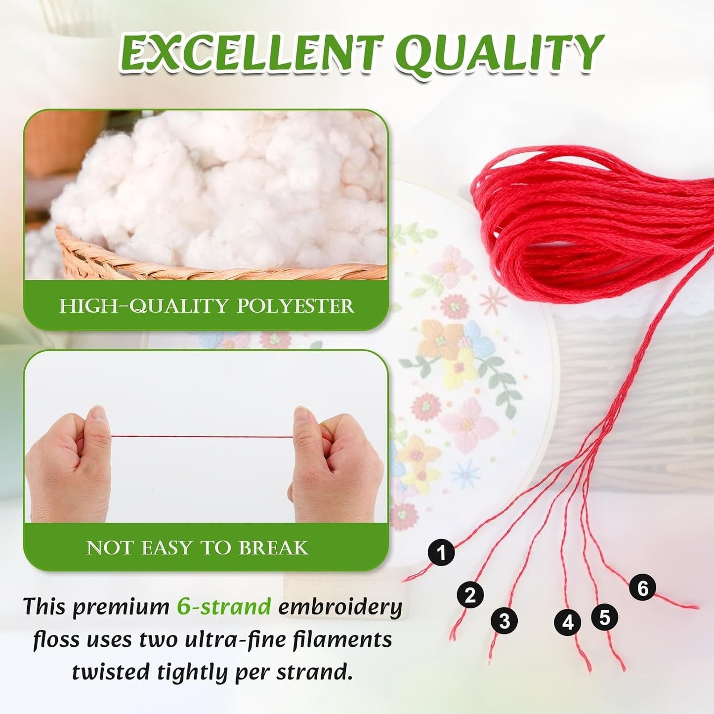 Embroidery Thread 180pcs Friendship Bracelet String Floss Kit Yarn | Hair Wrap Shirt Lanyard Patterns Crochet Craft Threads Supplies Cross Stitch Sewing Needlepoint Thin Rainbow Beginners