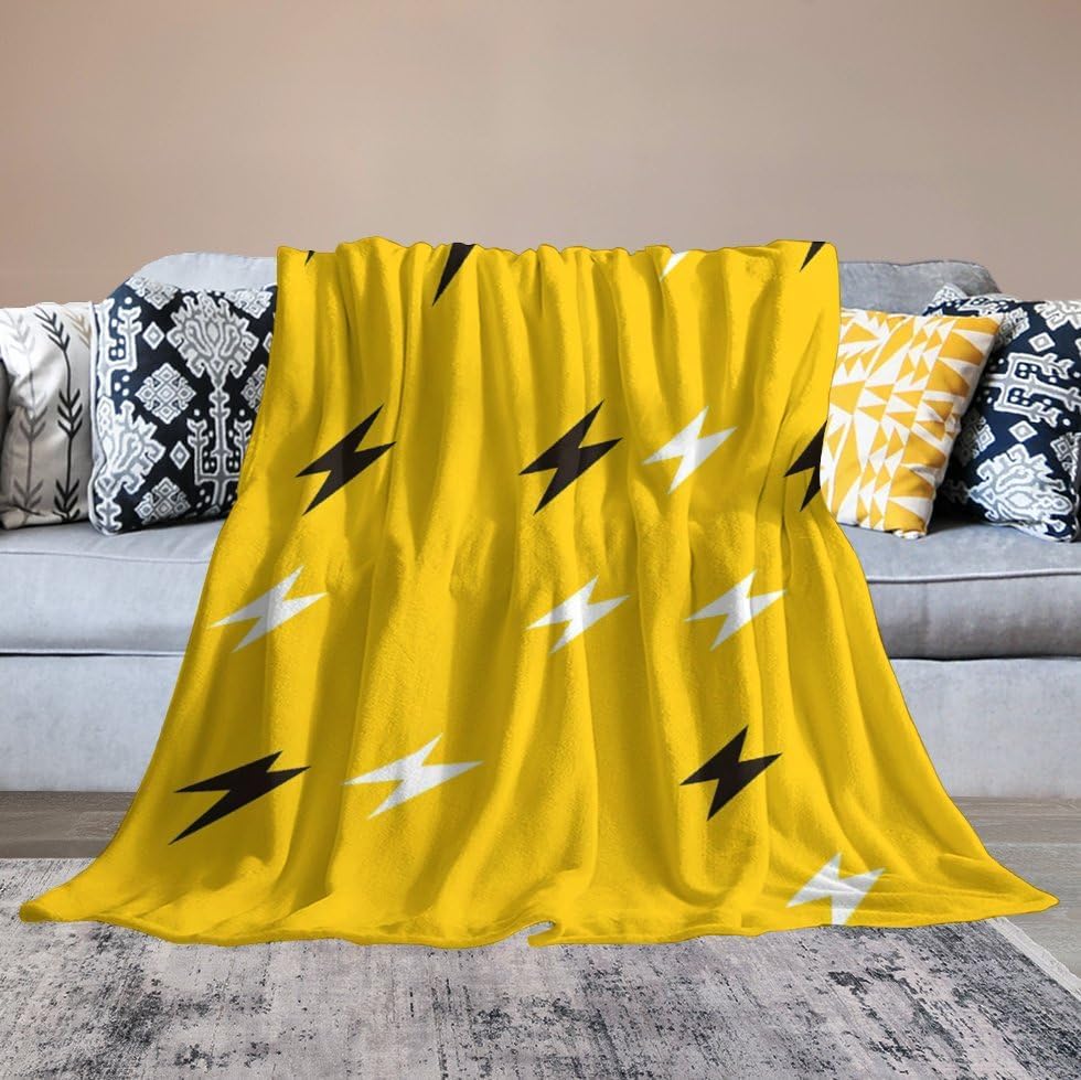 Minimalist Soft Faux Fur Throw Blanket - Cartoon Flannel Lap Blanket for Couch Sofa Or Bed, Yellow Fuzzy Fluffy Plush Blanket, Super Cozy and Comfy for All Seasons 30"x40"