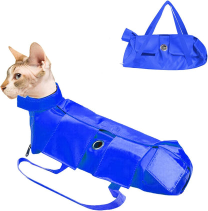 Cat Grooming Bag,Foldable Travel Carrier for Cats,Anti-Bite Anti-Scratch Cat Grooming Restraint Bag,Pet Carrier for Administering Eye Drops,Ear Cleaner,Clipping Nails Yellow L