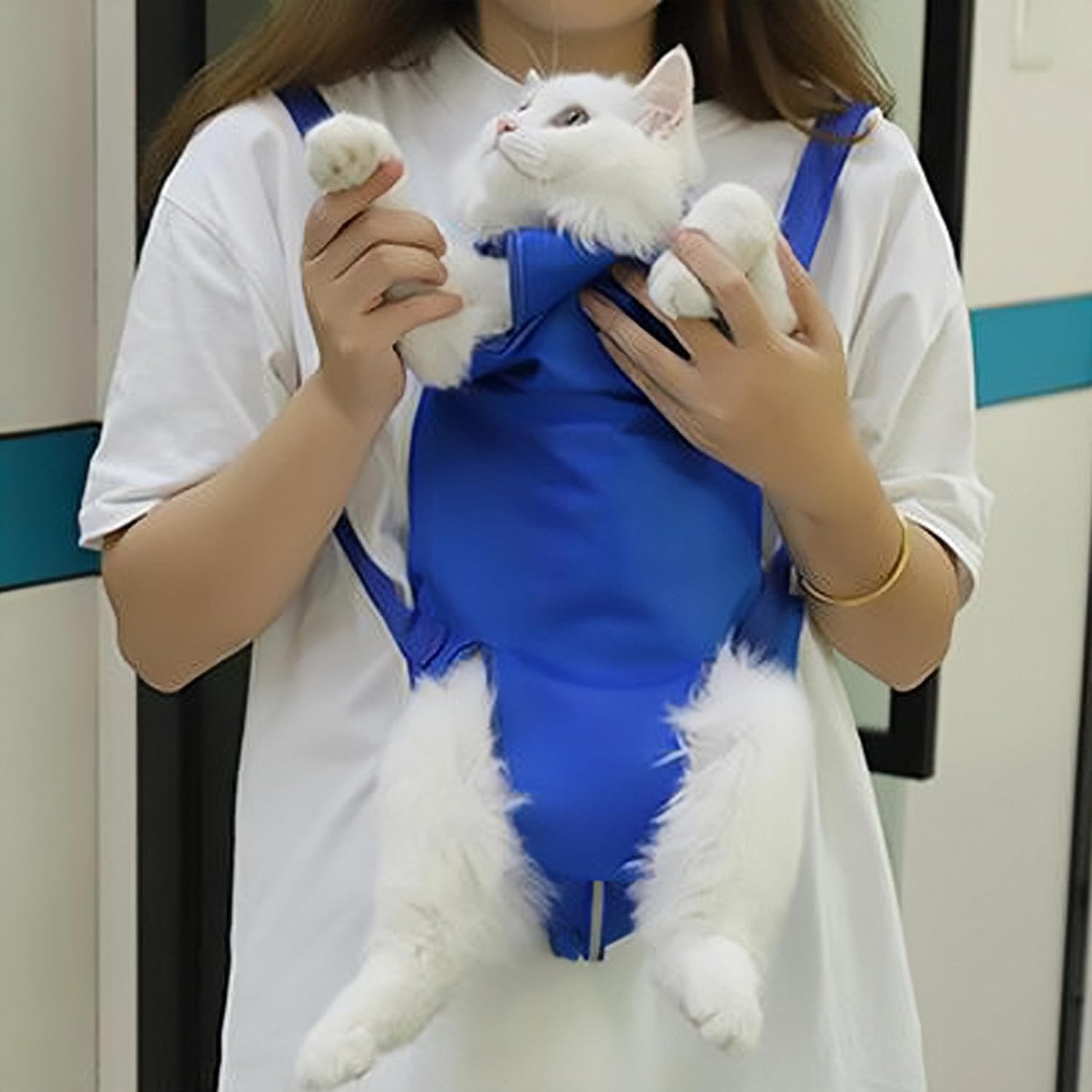 Cat Grooming Bag,Foldable Travel Carrier for Cats,Anti-Bite Anti-Scratch Cat Grooming Restraint Bag,Pet Carrier for Administering Eye Drops,Ear Cleaner,Clipping Nails Yellow L