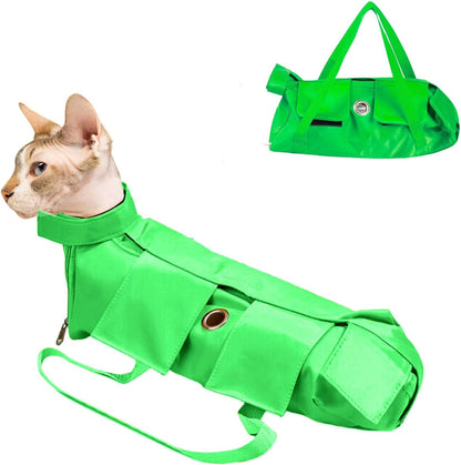 Cat Grooming Bag,Foldable Travel Carrier for Cats,Anti-Bite Anti-Scratch Cat Grooming Restraint Bag,Pet Carrier for Administering Eye Drops,Ear Cleaner,Clipping Nails Yellow L