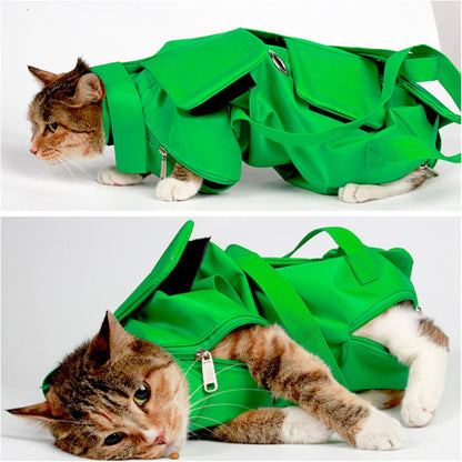 Cat Grooming Bag,Foldable Travel Carrier for Cats,Anti-Bite Anti-Scratch Cat Grooming Restraint Bag,Pet Carrier for Administering Eye Drops,Ear Cleaner,Clipping Nails Yellow L