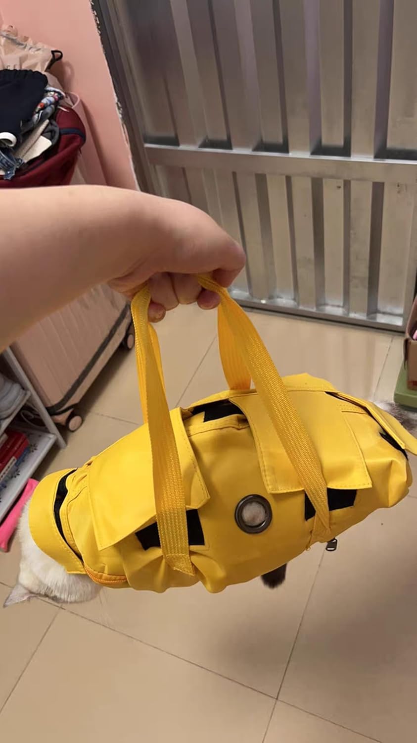 Cat Grooming Bag,Foldable Travel Carrier for Cats,Anti-Bite Anti-Scratch Cat Grooming Restraint Bag,Pet Carrier for Administering Eye Drops,Ear Cleaner,Clipping Nails Yellow L