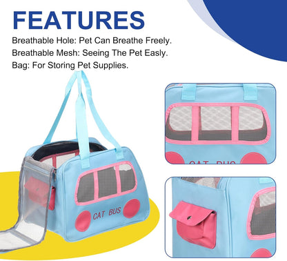 Pet Carrier, Portable and Ventilated, Oxford Cloth, Dogs Cats and Little Animals Travel Bag 16.93" Up to 16.5 Lbs, (Yellow), Intended for Hiking/Camping/Traveling