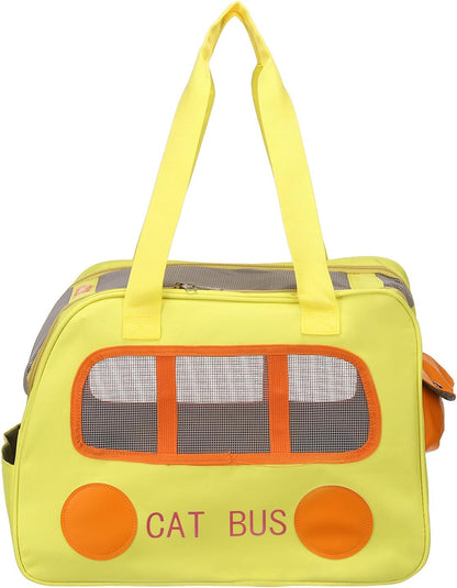 Pet Carrier, Portable and Ventilated, Oxford Cloth, Dogs Cats and Little Animals Travel Bag 16.93" Up to 16.5 Lbs, (Yellow), Intended for Hiking/Camping/Traveling