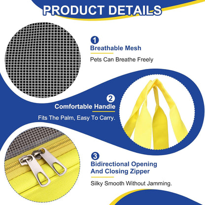 Pet Carrier, Portable and Ventilated, Oxford Cloth, Dogs Cats and Little Animals Travel Bag 16.93" Up to 16.5 Lbs, (Yellow), Intended for Hiking/Camping/Traveling
