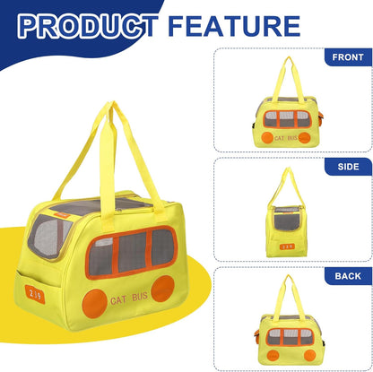 Pet Carrier, Portable and Ventilated, Oxford Cloth, Dogs Cats and Little Animals Travel Bag 16.93" Up to 16.5 Lbs, (Yellow), Intended for Hiking/Camping/Traveling