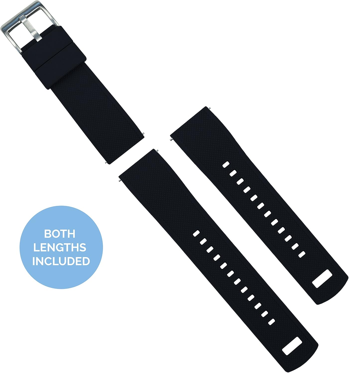 BARTON Elite Silicone Watch Bands - Quick Release - Choose Strap Color & Buckle Color (Stainless Steel, Black PVD or Gunmetal Grey) - 18mm, 20mm, 22mm & 24mm Watch Straps