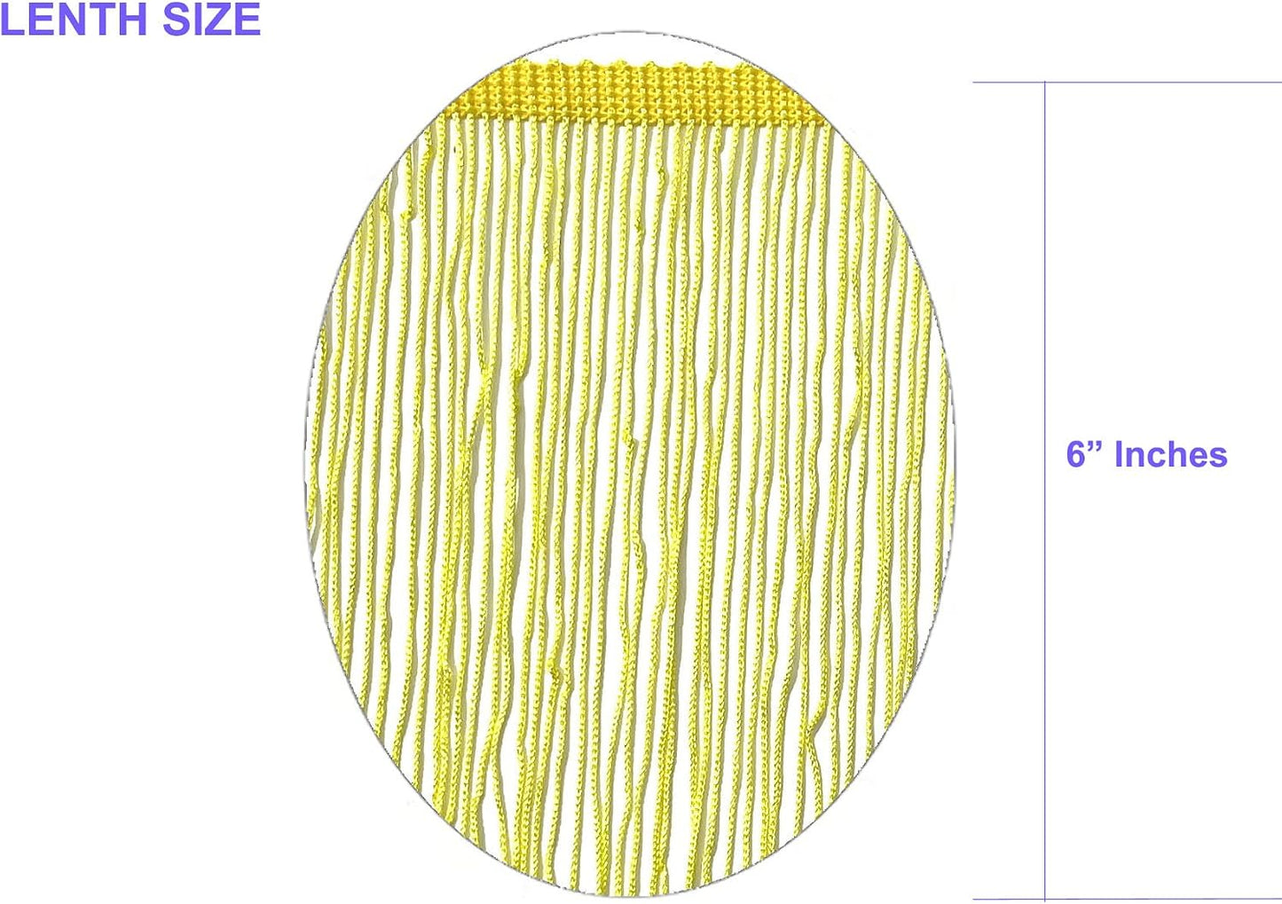 5 Yards of 6" Long Chainette Fringe Thread Yarn Tassel Trim Braid Fringe for Crafts Sewing and Decor-Lemon Yellow
