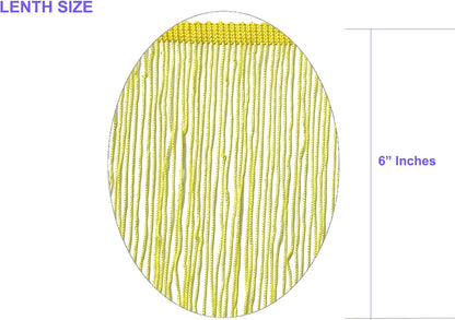 5 Yards of 6" Long Chainette Fringe Thread Yarn Tassel Trim Braid Fringe for Crafts Sewing and Decor-Lemon Yellow