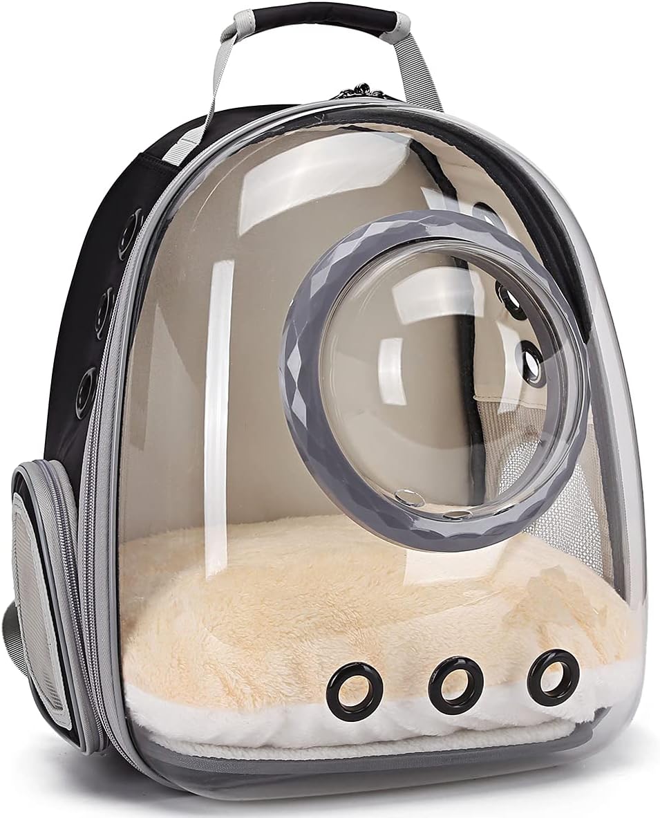Cat Backpack Carrier, Bubble Backpack for Cat Kitten Small Puppy and Bunny, Space Capsule Bubble Cat Backpack Carrier, Airline Approved Waterproof Yellow Pet Backpack for Small Dog