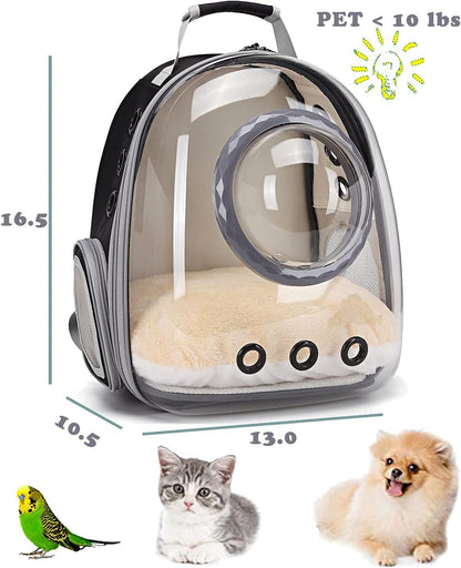 Cat Backpack Carrier, Bubble Backpack for Cat Kitten Small Puppy and Bunny, Space Capsule Bubble Cat Backpack Carrier, Airline Approved Waterproof Yellow Pet Backpack for Small Dog