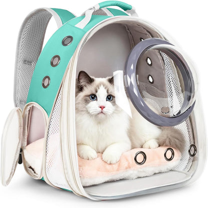 Cat Backpack Carrier, Bubble Backpack for Cat Kitten Small Puppy and Bunny, Space Capsule Bubble Cat Backpack Carrier, Airline Approved Waterproof Yellow Pet Backpack for Small Dog